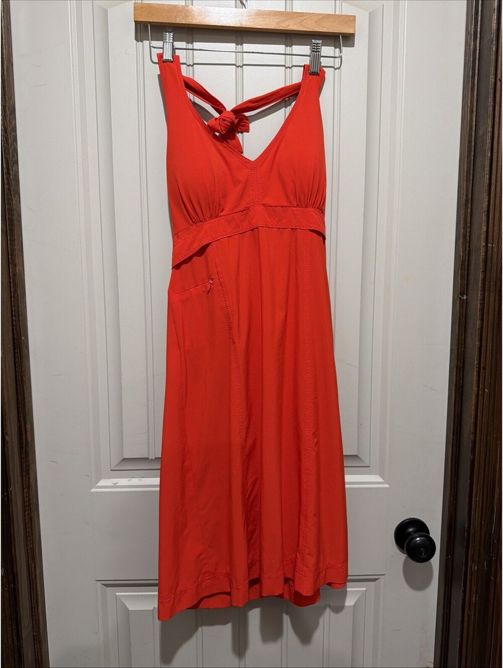 Athleta Pack Everywhere Halter Dress Women's 2 Coral Sunset Travel Stretch